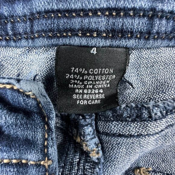 Roz & Ali Cropped Skinny Jeans Womens Size 4 Low Rise Dark Wash Denim Blue - Picture 6 of 12